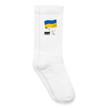 Ukraine flag with wing design - Kids Tennis Socks - white - Right