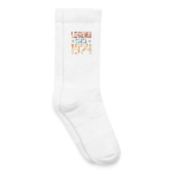 1974 Naissance Année de naissance Anniversaire - Chaussettes de tennis bio enfant - blanc - Droite