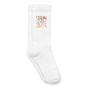 2014 Naissance Année de naissance Anniversaire - Chaussettes de tennis bio enfant - blanc - Droite