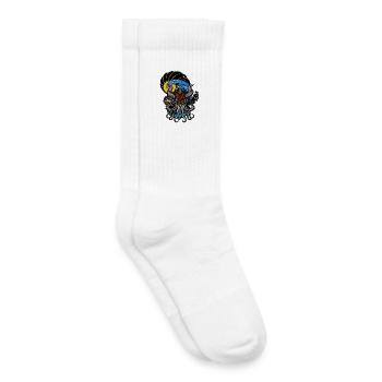 Lustiger Oktopus mit Hörnern und Boot - Kinder Tennissocken - Weiß - Rechts