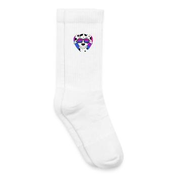 Chien dalmate bisexuel - chien avec lunettes - Chaussettes de tennis bio enfant - blanc - Droite