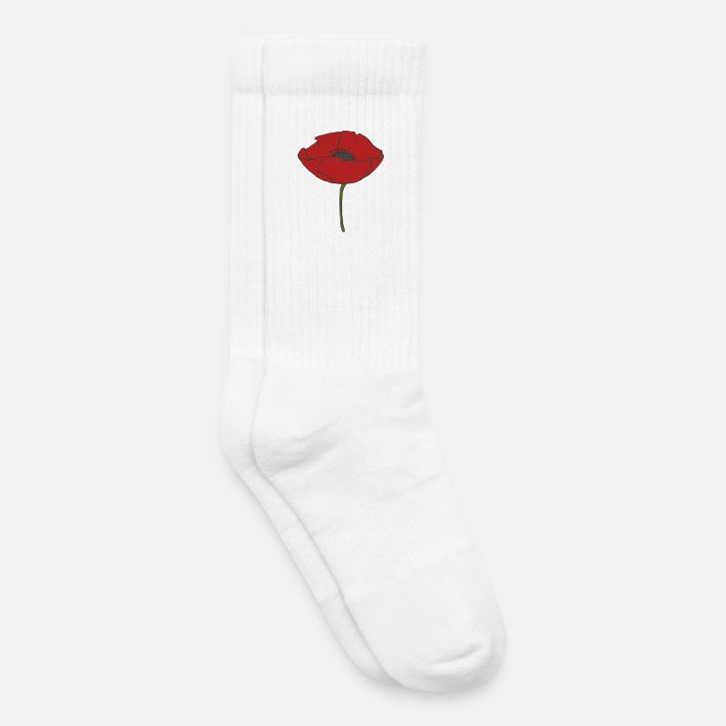 mohnblume - Kinder Tennissocken - Weiß