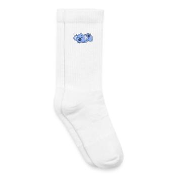 Koala Dad with Baby Koala - Kids Tennis Socks - white - Right