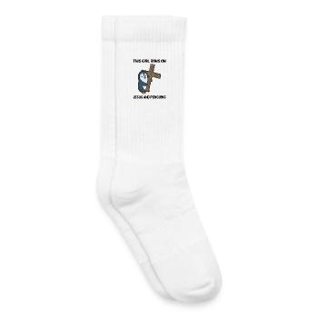 Pinguin und Christentum Kreuz Liebe Mädchen - Kinder Tennissocken - Weiß - Rechts