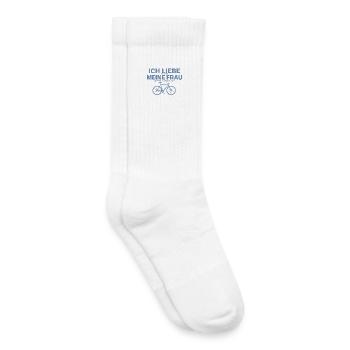 Fahrradfahrer ich liebe meine Frau - Kinder Tennissocken - Weiß - Rechts