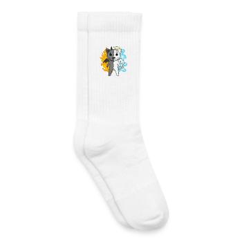 Cat Cat Breed Bombay - Angel and Devil - Kids Tennis Socks - white - Right