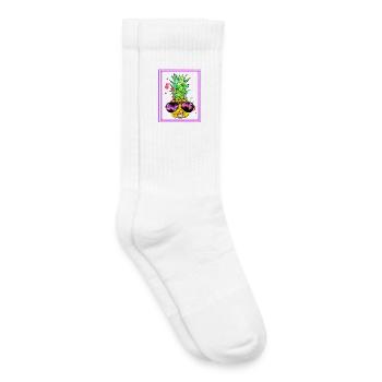 Ananas Retro Neon Art - Kinder Tennissocken - Weiß - Rechts