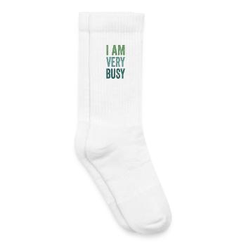 I'm Very Busy Funny Text Quote For Busy People - Kids Tennis Socks - white - Right