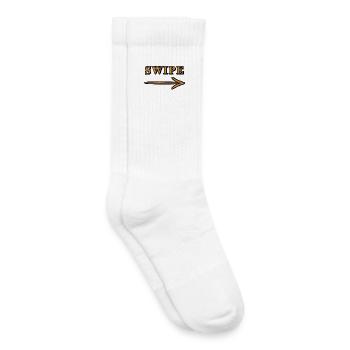 Swipe Arrow Direction Design - Kids Tennis Socks - white - Right