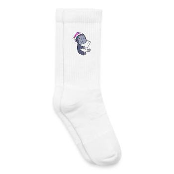 Gorille avec oreiller et bonnet de couchage - Chaussettes de tennis bio enfant - blanc - Droite