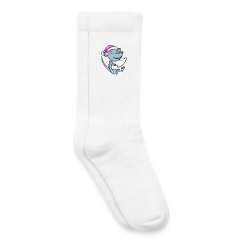 Souris avec oreiller et bonnet de couchage - Chaussettes de tennis bio enfant - blanc - Droite