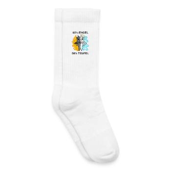 Schwein - Engel und Teufel - Kinder Tennissocken - Weiß - Rechts
