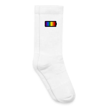 Rainbow Colors Battery Loading - Gay Pride - Kids Tennis Socks - white - Right