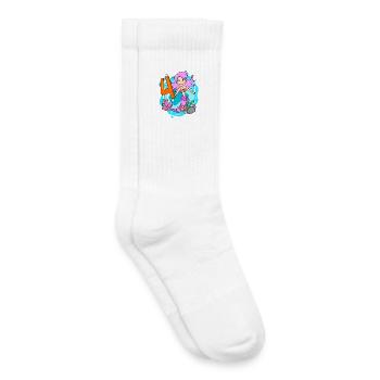 Fille de 4 ans sirène de 4ème anniversaire - Chaussettes de tennis bio enfant - blanc - Droite
