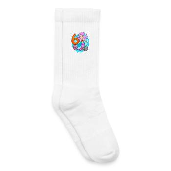 Fille de 6 ans sirène de 6ème anniversaire - Chaussettes de tennis bio enfant - blanc - Droite
