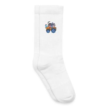 Animals on the farm with tractor - Kids Tennis Socks - white - Right