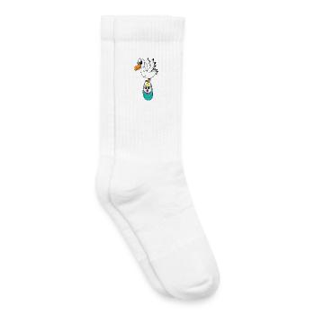 Oiseau avec grossesse de bébé - Chaussettes de tennis bio enfant - blanc - Droite