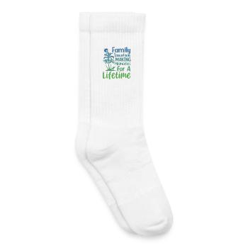 Vacances en famille Faire des souvenirs à vie - Chaussettes de tennis bio enfant - blanc - Droite