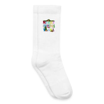 Joyeux Noël à tous Dire - Chaussettes de tennis bio enfant - blanc - Droite