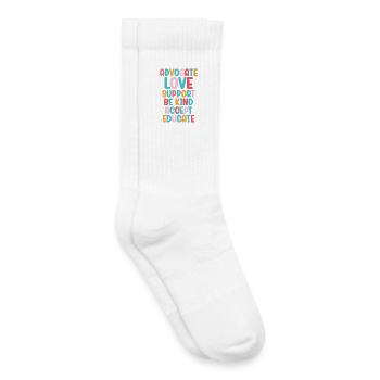 Advocate Love Support Accept Be Kind - Kids Tennis Socks - white - Right