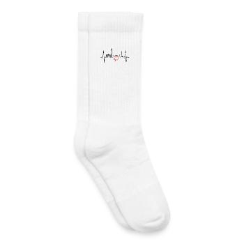 Berlin Skyline Heartbeat Heart Love Love Berliners - Chaussettes de tennis bio enfant - blanc - Droite