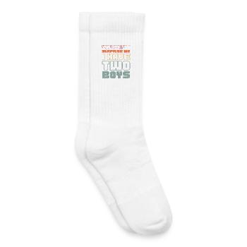 You can't surprise me I have two boys - Kids Tennis Socks - white - Right