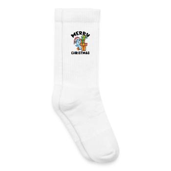 Joyeux motif de pingouin de Noël - Chaussettes de tennis bio enfant - blanc - Droite