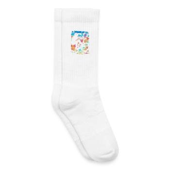 Vintage Bmx Bike - Retro Bmx Bike Colorful - Chaussettes de tennis bio enfant - blanc - Droite