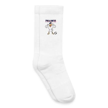 Coq Français Sports France avec Ballon de Football - Chaussettes de tennis bio enfant - blanc - Droite