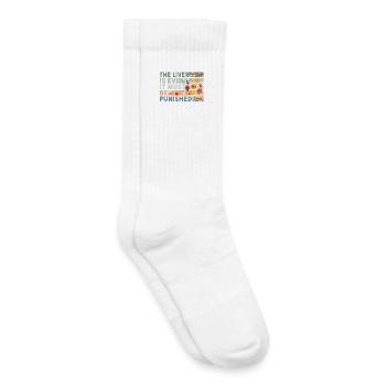 Die Leber ist böse und wird bestraft - Kinder Tennissocken - Weiß - Rechts