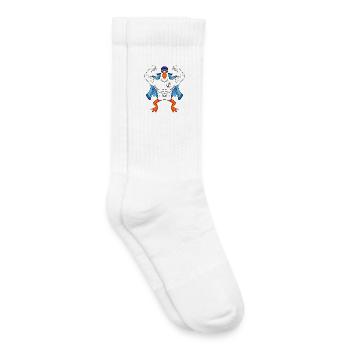 Muscular Seagull with Anchor Tattoo Seagull Gift - Kids Tennis Socks - white - Right