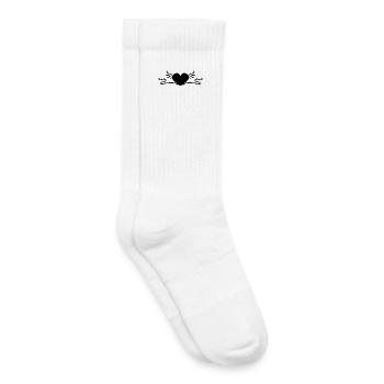 Herz Schwarz - Kinder Tennissocken - Weiß - Rechts