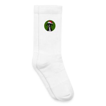 Deutscher Doggenhund in Weihnachtsmütze zu Weihnachten - Kinder Tennissocken - Weiß - Rechts