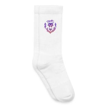 Tête de Lion Tribal - Chaussettes de tennis bio enfant - blanc - Droite