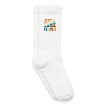 1959 Anniversaire Naissance Année de naissance millésime - Chaussettes de tennis bio enfant - blanc - Droite