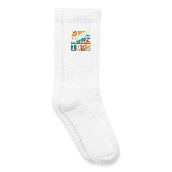 1992 Anniversaire Naissance Année de naissance millésime - Chaussettes de tennis bio enfant - blanc - Droite