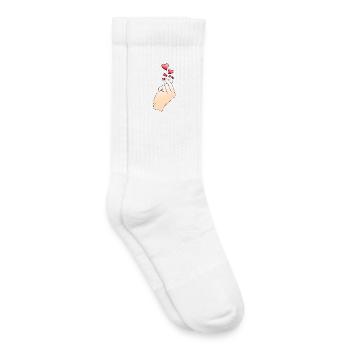 Finger Heart Korean K Pop Love - Kids Tennis Socks - white - Right