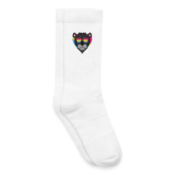Pansexuell schwarzer Panter Herz Geschenk - Kinder Tennissocken - Weiß - Rechts