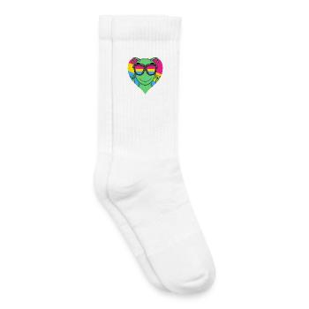 Pansexuel Alien Heart Cadeau - Chaussettes de tennis bio enfant - blanc - Droite