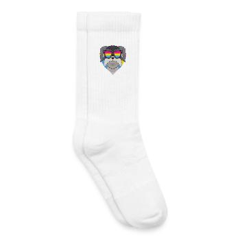 Pansexual Dog Schnauzer Heart Gift - Kids Tennis Socks - white - Right