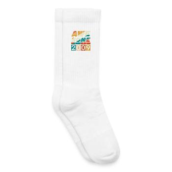 2009 Anniversaire Naissance Année de naissance millésime - Chaussettes de tennis bio enfant - blanc - Droite
