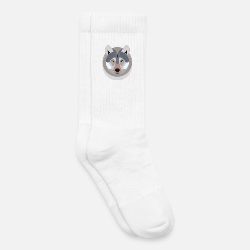 Wolf als Grafik - Kinder Tennissocken - Weiß