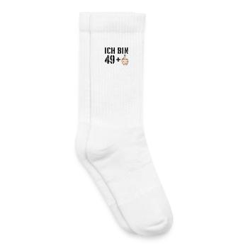 Ich bin 49 plus eins + 1 - 50. Geburtstag - Ü50 - Kinder Tennissocken - Weiß - Rechts