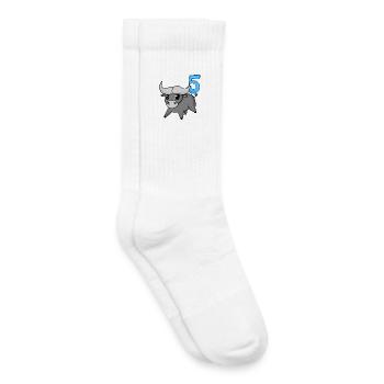 5 years old - 5th birthday with animal motif - Kids Tennis Socks - white - Right