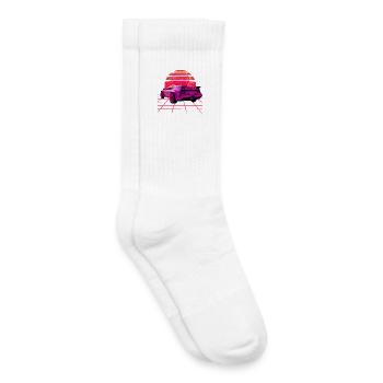 Retro Wave super Car Sunset - Kinder Tennissocken - Weiß - Rechts