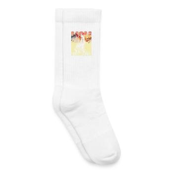 Mère avec fille Fils Fête des mères Montagnes Maman enfant - Chaussettes de tennis bio enfant - blanc - Droite