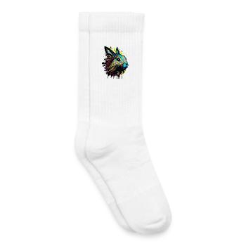 Rabbit Bunny Easter Gift Colorful Bunny Face - Kids Tennis Socks - white - Right