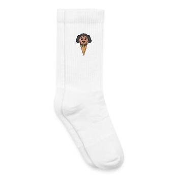 Motif de crème glacée Doberman - Chaussettes de tennis bio enfant - blanc - Droite