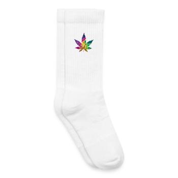 Tie Dye Batik Cannabis Leaf | Hemp leaf - Kids Tennis Socks - white - Right