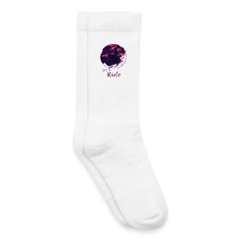 Let's Ride Synthwave Motorradfahrer - Kinder Tennissocken - Weiß - Rechts